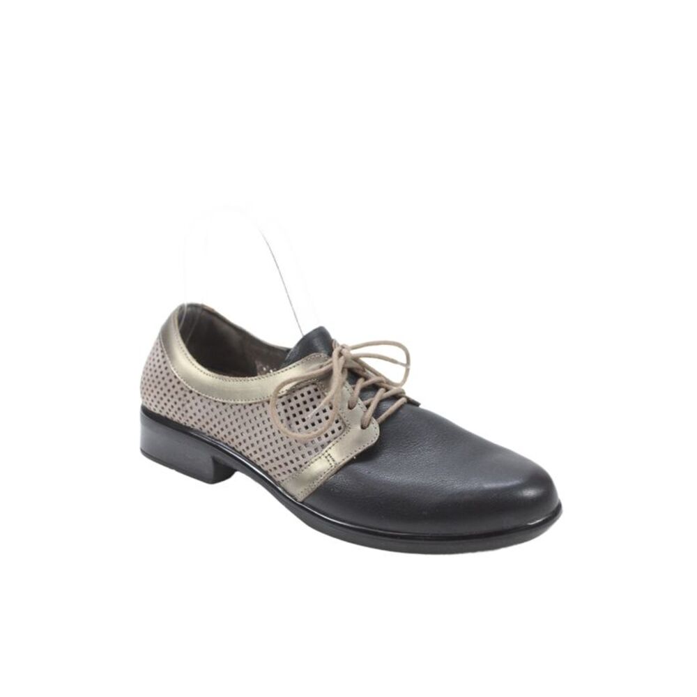 Naot Womens Laser Cut Lace Up Color Block Oxford Shoes Black Brown Size 8